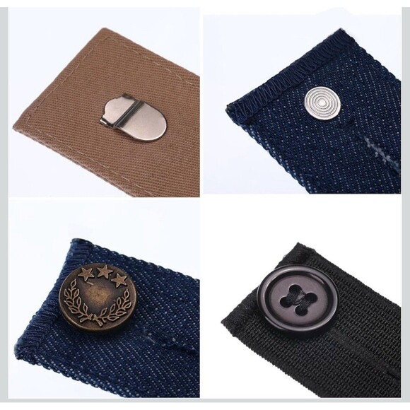 13pc Unisex Waist Extenders 3 types adjustable Skirts Trousers Jeans Pants New! - Picture 3 of 5